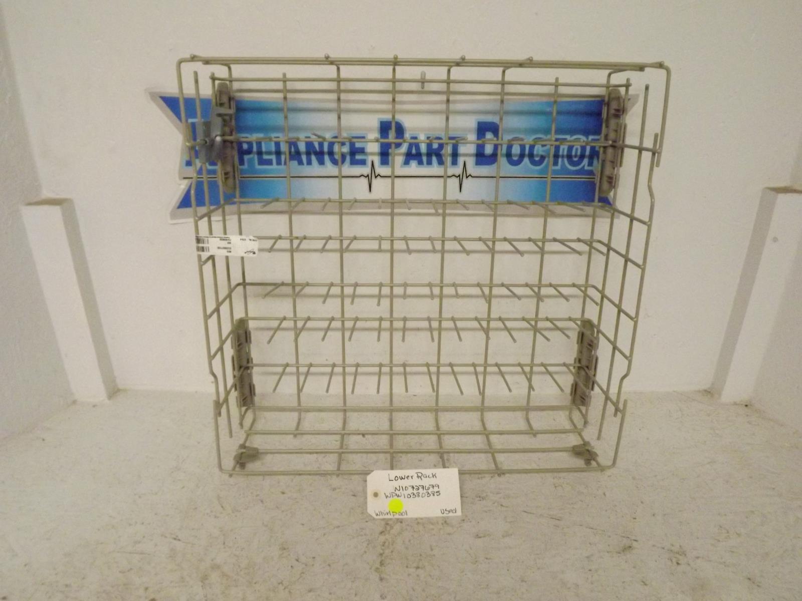 Whirlpool Dishwasher W10727679 WPW10380385 Lower Rack Used Whirlpool Dishwasher W10727679 WPW10380385 Lower Rack Used